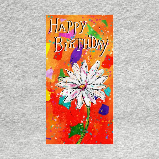Whimsical, colorful Happy Birthday card by gldomenech